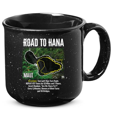 Road To Hana Map Maui Island Surfing Hawaiian Beach Summer 15oz Campfire Ceramic Mug