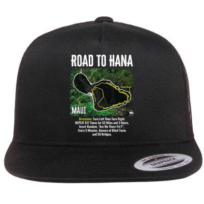 Road To Hana Map Maui Island Surfing Hawaiian Beach Summer Flatbill Hat