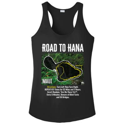 Road To Hana Map Maui Island Surfing Hawaiian Beach Summer Ladies PosiCharge Competitor Racerback Tank