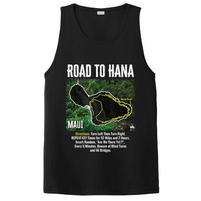 Road To Hana Map Maui Island Surfing Hawaiian Beach Summer PosiCharge Competitor Tank