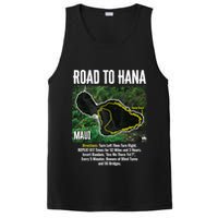 Road To Hana Map Maui Island Surfing Hawaiian Beach Summer PosiCharge Competitor Tank