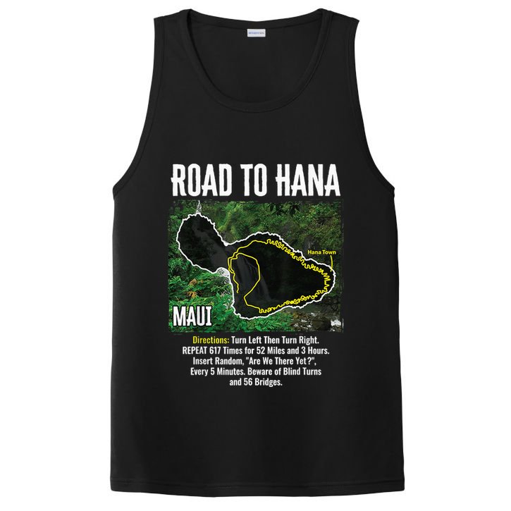 Road To Hana Map Maui Island Surfing Hawaiian Beach Summer PosiCharge Competitor Tank