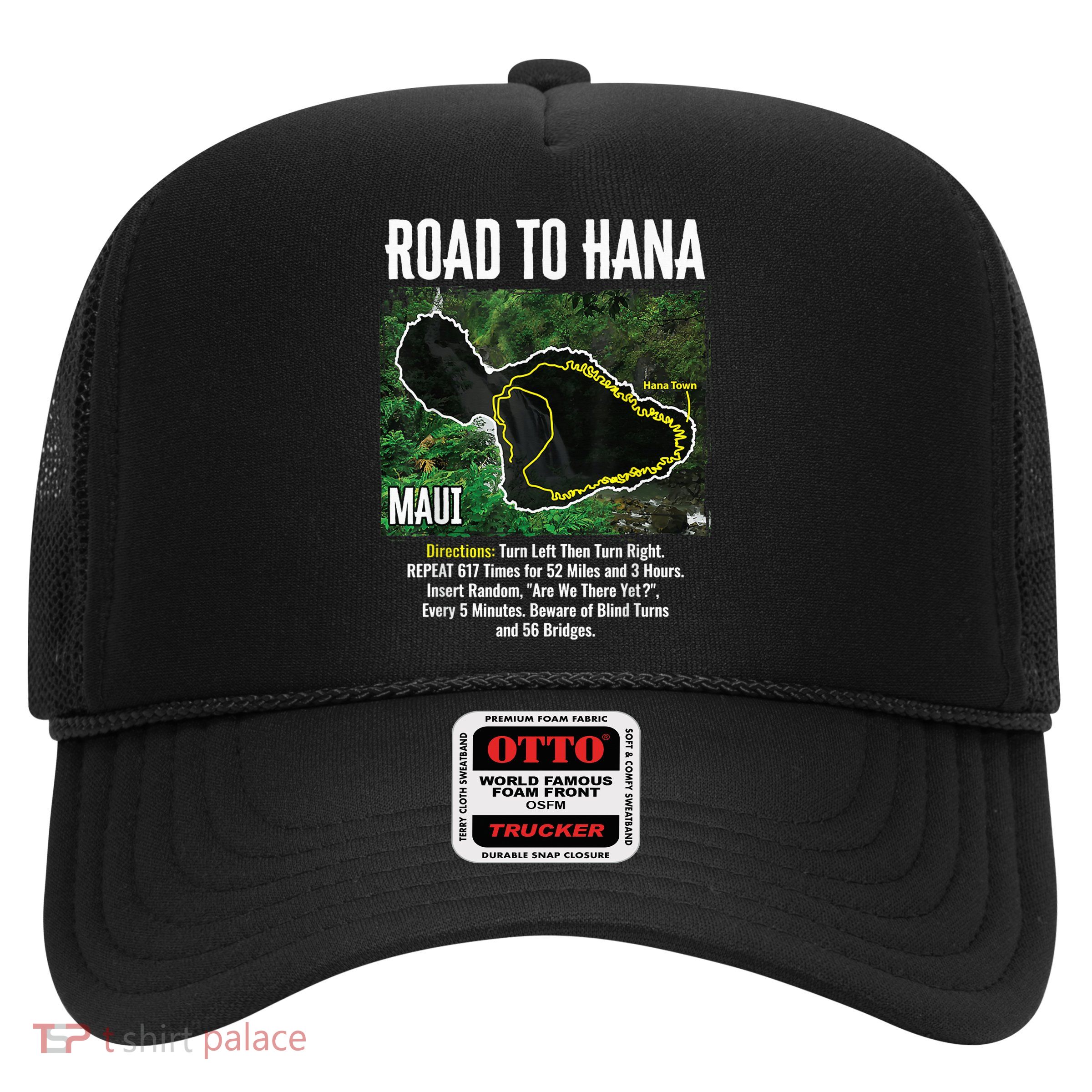 Road To Hana Map Maui Island Surfing Hawaiian Beach Summer Trucker Hat