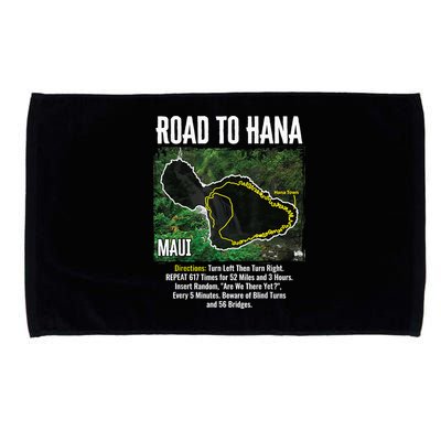 Road To Hana Map Maui Island Surfing Hawaiian Beach Summer Microfiber Hand Towel