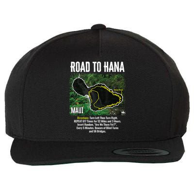 Road To Hana Map Maui Island Surfing Hawaiian Beach Summer Wool Snapback Cap