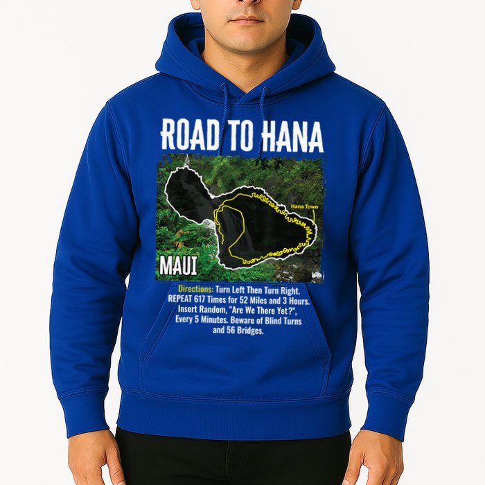 Road To Hana Map Maui Island Surfing Hawaiian Beach Summer Hoodie