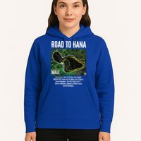 Road To Hana Map Maui Island Surfing Hawaiian Beach Summer Hoodie