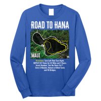 Road To Hana Map Maui Island Surfing Hawaiian Beach Summer Long Sleeve Shirt