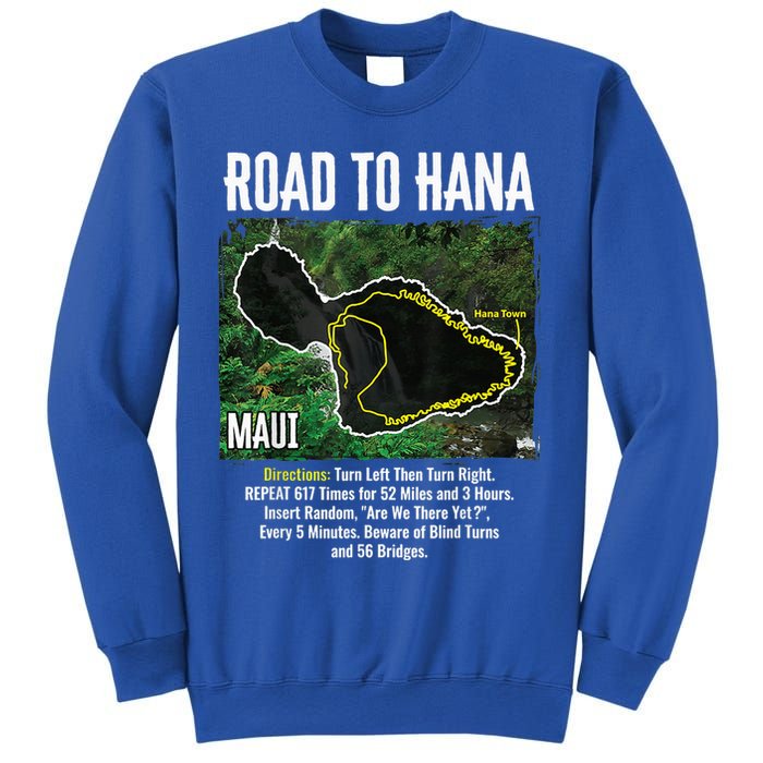 Road To Hana Map Maui Island Surfing Hawaiian Beach Summer Sweatshirt
