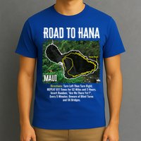 Road To Hana Map Maui Island Surfing Hawaiian Beach Summer T-Shirt