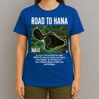 Road To Hana Map Maui Island Surfing Hawaiian Beach Summer T-Shirt