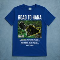 Road To Hana Map Maui Island Surfing Hawaiian Beach Summer T-Shirt