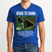 Road To Hana Map Maui Island Surfing Hawaiian Beach Summer V-Neck T-Shirt