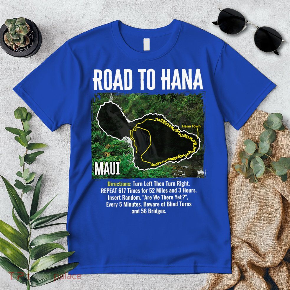 Road To Hana Map Maui Island Surfing Hawaiian Beach Summer Premium T-Shirt