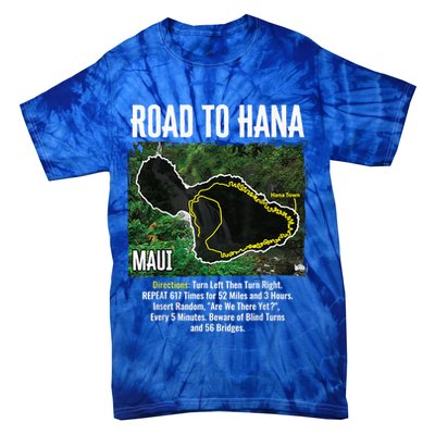 Road To Hana Map Maui Island Surfing Hawaiian Beach Summer Tie-Dye T-Shirt