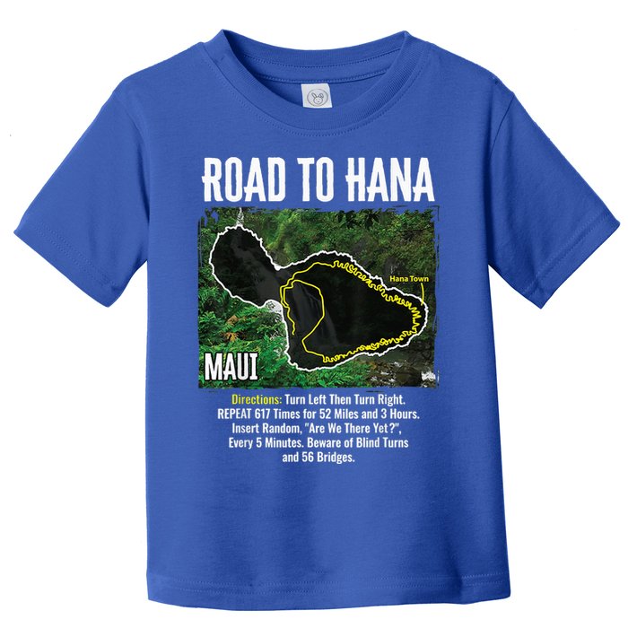 Road To Hana Map Maui Island Surfing Hawaiian Beach Summer Toddler T-Shirt