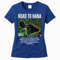 Road To Hana Map Maui Island Surfing Hawaiian Beach Summer Womens T-Shirt