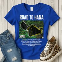 Road To Hana Map Maui Island Surfing Hawaiian Beach Summer Womens T-Shirt
