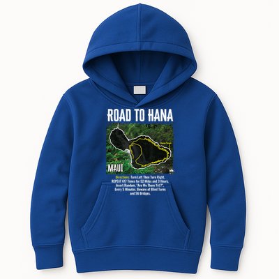 Road To Hana Map Maui Island Surfing Hawaiian Beach Summer Kids Hoodie