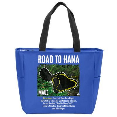 Road To Hana Map Maui Island Surfing Hawaiian Beach Summer Zip Tote Bag