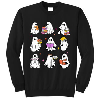 Retro Teacher Halloween Ghost Read More Books Teacher Sweatshirt