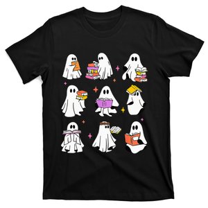 Retro Teacher Halloween Ghost Read More Books Teacher T-Shirt