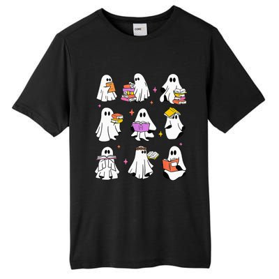 Retro Teacher Halloween Ghost Read More Books Teacher Tall Fusion ChromaSoft Performance T-Shirt