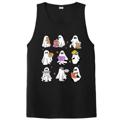 Retro Teacher Halloween Ghost Read More Books Teacher PosiCharge Competitor Tank