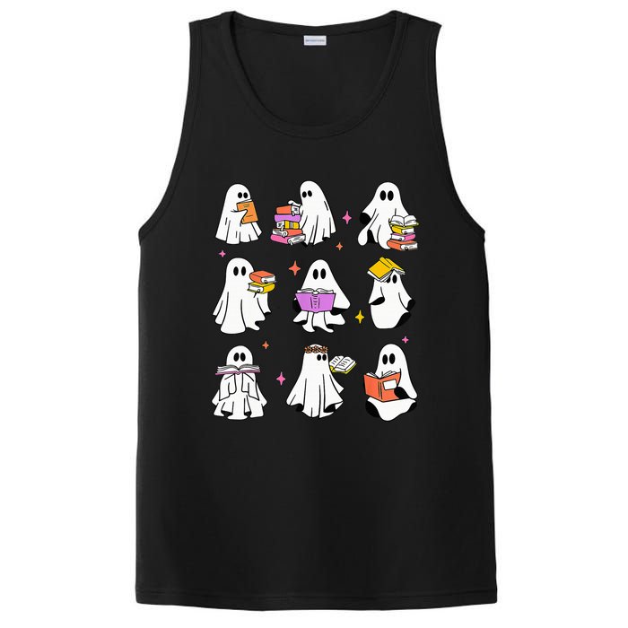 Retro Teacher Halloween Ghost Read More Books Teacher PosiCharge Competitor Tank