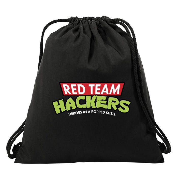 Red Team Hackers Heroes In A Popped Shell Drawstring Bag