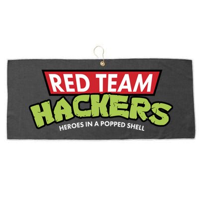 Red Team Hackers Heroes In A Popped Shell Large Microfiber Waffle Golf Towel
