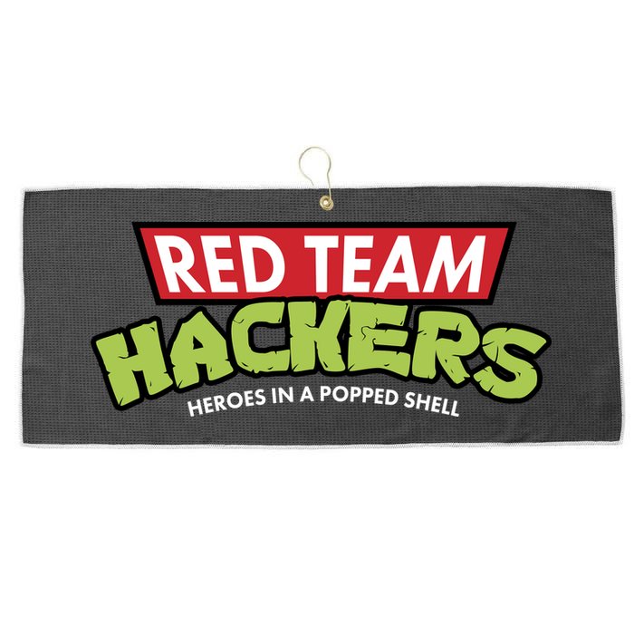 Red Team Hackers Heroes In A Popped Shell Large Microfiber Waffle Golf Towel