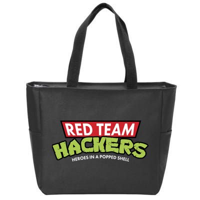 Red Team Hackers Heroes In A Popped Shell Zip Tote Bag