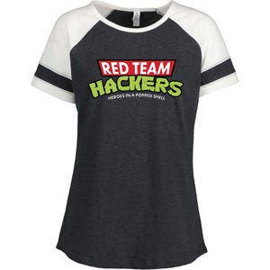 Red Team Hackers Heroes In A Popped Shell Enza Ladies Jersey Colorblock Tee