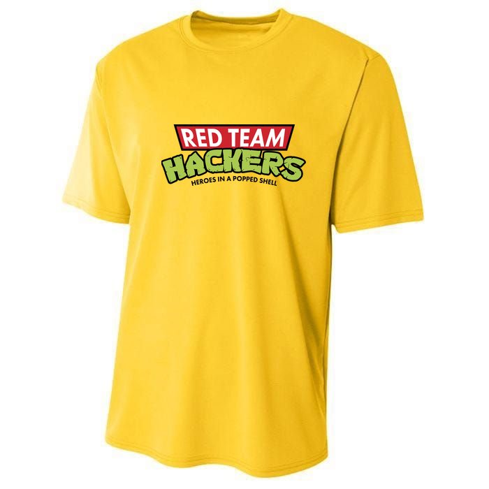 Red Team Hackers Heroes In A Popped Shell Youth Performance Sprint T-Shirt