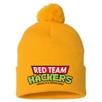 Red Team Hackers Heroes In A Popped Shell Pom Pom 12in Knit Beanie