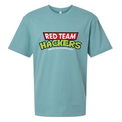 Red Team Hackers Heroes In A Popped Shell Sueded Cloud Jersey T-Shirt