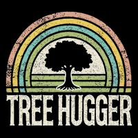 Retro Tree Hugger Design Full-Length Apron With Pockets