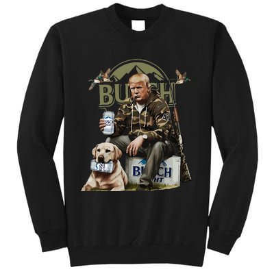 Retro Trump Hunting Deer Funny Beer Drinking Hunting Tall Sweatshirt