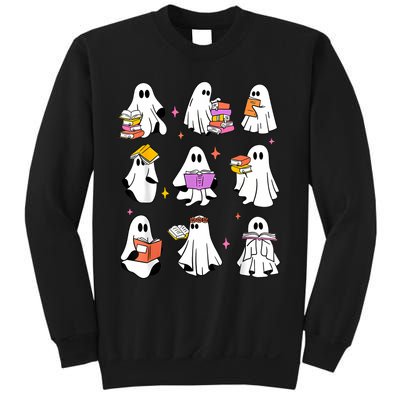 Retro Teacher Halloween Ghost Read More Books Teacher Sweatshirt