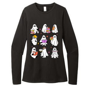 Retro Teacher Halloween Ghost Read More Books Teacher Womens CVC Long Sleeve Shirt