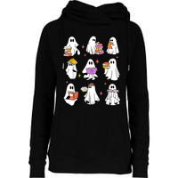 Retro Teacher Halloween Ghost Read More Books Teacher Womens Funnel Neck Pullover Hood