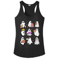 Retro Teacher Halloween Ghost Read More Books Teacher Ladies PosiCharge Competitor Racerback Tank