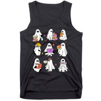 Retro Teacher Halloween Ghost Read More Books Teacher Tank Top