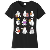 Retro Teacher Halloween Ghost Read More Books Teacher Women's T-Shirt