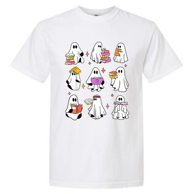 Retro Teacher Halloween Ghost Read More Books Teacher Garment-Dyed Heavyweight T-Shirt