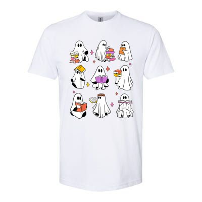 Retro Teacher Halloween Ghost Read More Books Teacher Softstyle CVC T-Shirt