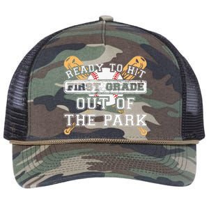 Ready To Hit First Grade Out Of The Park Back To School Retro Rope Trucker Hat Cap