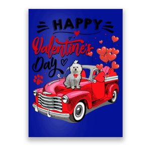 Red Truck Happy Valentines Day Maltese Hearts Dog Lover Meaningful Gift Poster