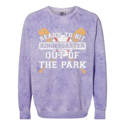 Ready To Hit Kindergarten Out Of The Park - Back to School Colorblast Crewneck Sweatshirt